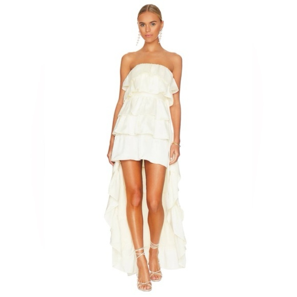 WeWoreWhat Tiered Ruffle High Low Dress